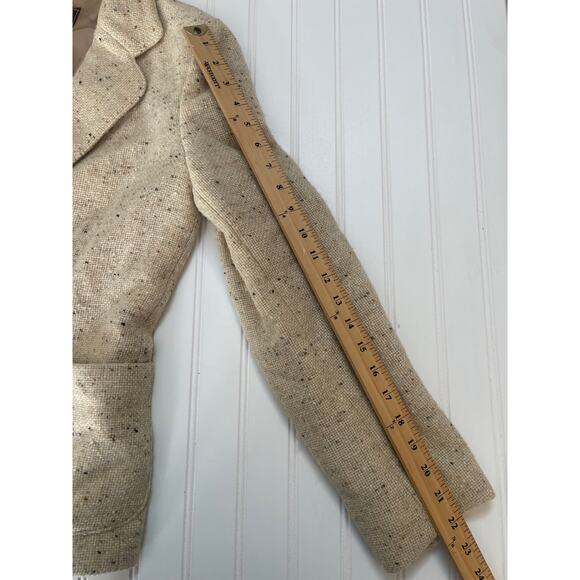 Vintage Sears Wool Blend Cream Tan Jacket Blazer - Size Women's Medium - Picture 6 of 10